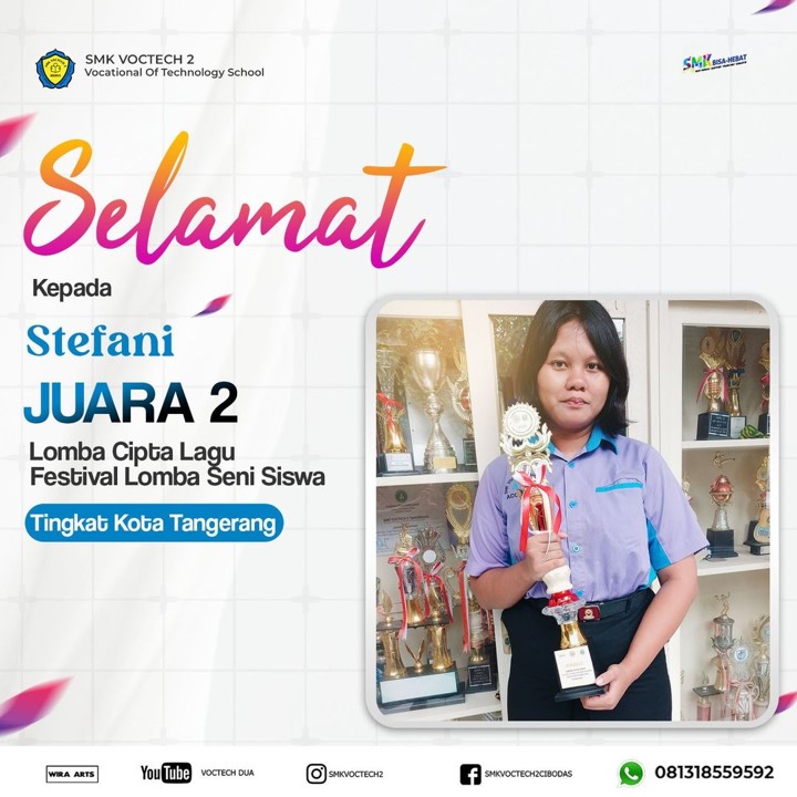 Siswi SMK Voctech 2 Juara 2 Cipta Seni Dalam Lomba FLS2N