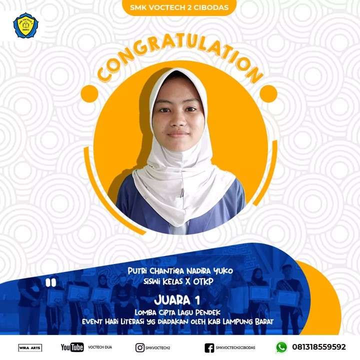 Lagi, SMK Voctech 2 meraih prestasi teratas di bidang perlombaan nyanyi