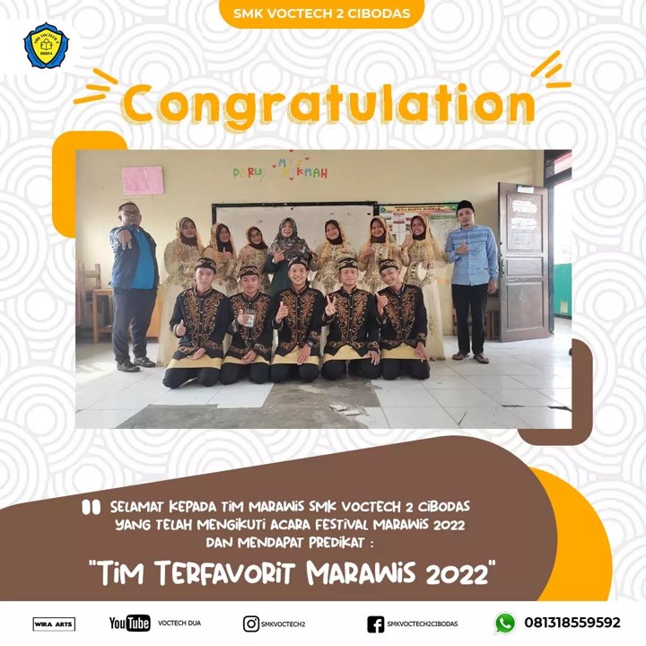 SMK Voctech 2 meraih prestasi di Lomba Festival Marawis se-kota Tangerang